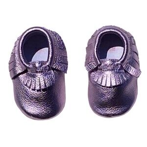 NEW! Itzy Ritzy pink champagne metallic moccasins 6-12 months